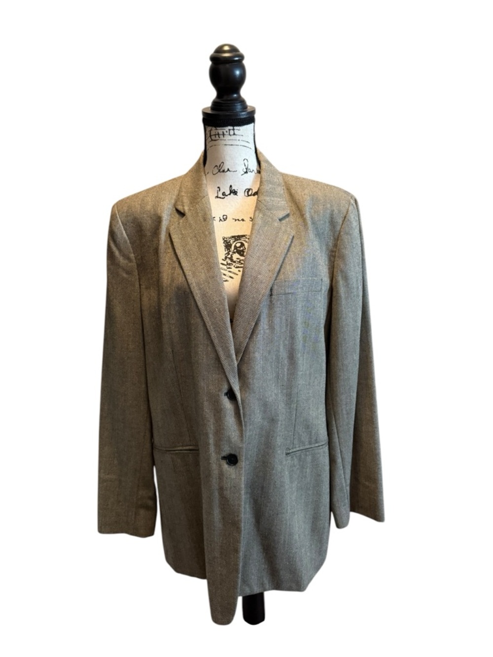 LRL Lauren Ralph Lauren Womens Silk Wool Linen Blazer Jacket Green Size 18W NWOT